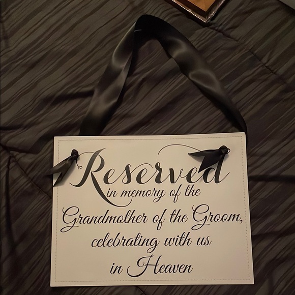 Reserved Sign with Black Ribbon - Picture 2 of 2